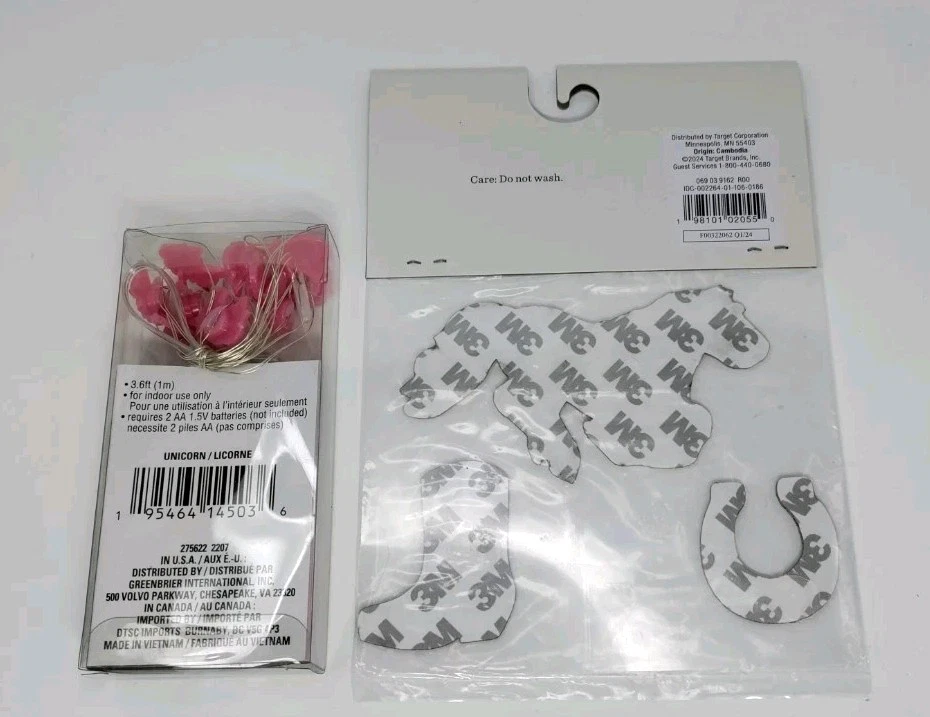 Cuerda de luces unicornio a pilas, gato y gato parches adhesivos de 3 piezas caballo Foto 2 de 4