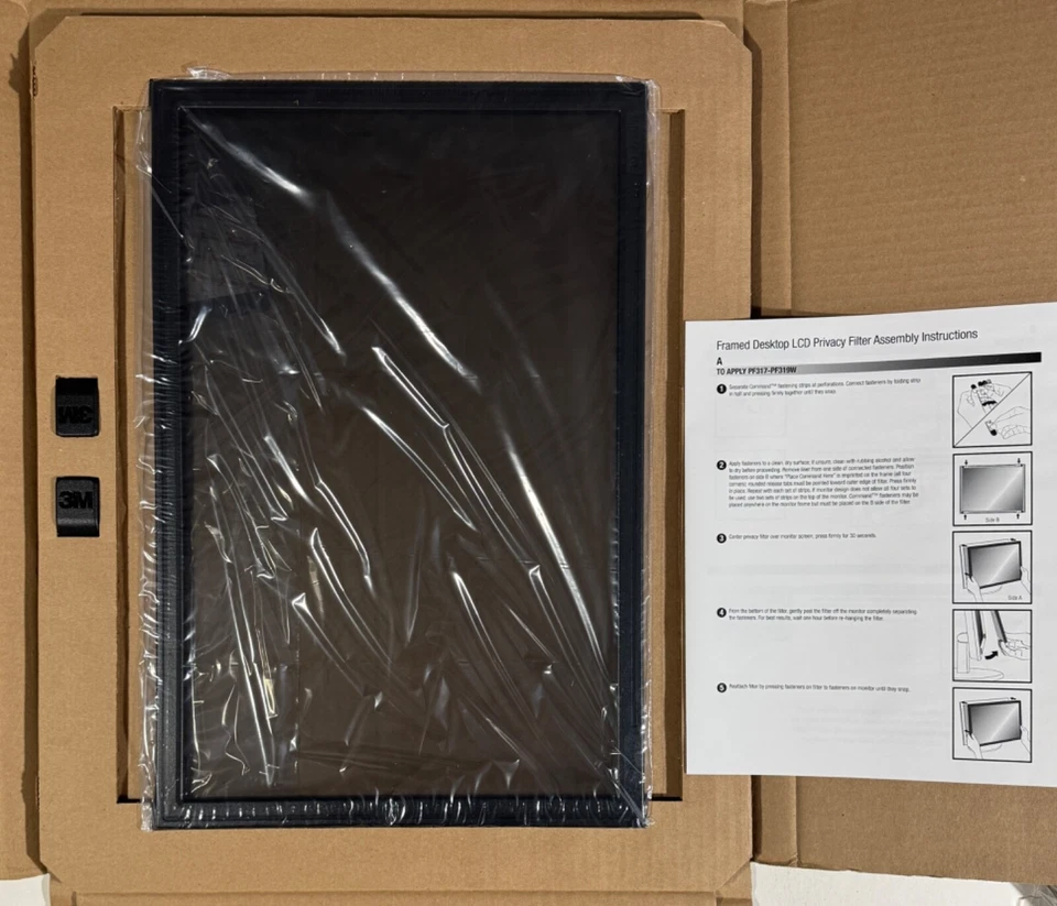 3M LCD Privacy Filter PF319W - Fits 19" Widescreen Computer Monitors - Open Box - Image 2 of 3