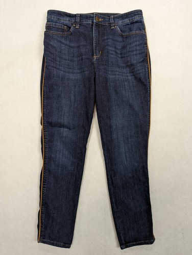Lee Slim Fit Skinny Leg Mid Rise Womens Jeans Sculpting Piping Size 14 Medium