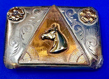 Horse Head - Artisan Silver  Gold Color Vintage Quality Engraved Belt Buckle