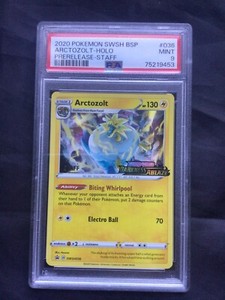 Pokemon Cards: Darkness Ablaze Prerelease Staff Promo: Arctozolt SWSH036 PSA 9