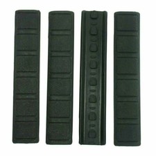 4 Pieces KeyMod Rail Cover Textured Anti Slip Soft Silicon Panels - 6.25" Black
