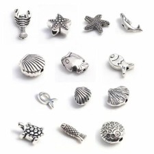 100PCs Ocean Shell Star Fish Turtle Charm Cute Beads Spacers DIY Jewelry Finding
