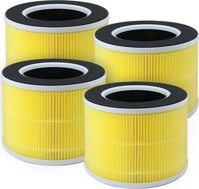 4 Pack Replacement Filters Compatible with RENPHO RP-AP088B RP-AP088W Air Cle...
