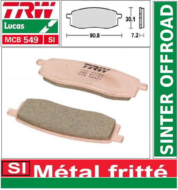 Plaquettes de frein moto TRW MCB549SI pour restaurer le freinage avant du Yamaha TT 350