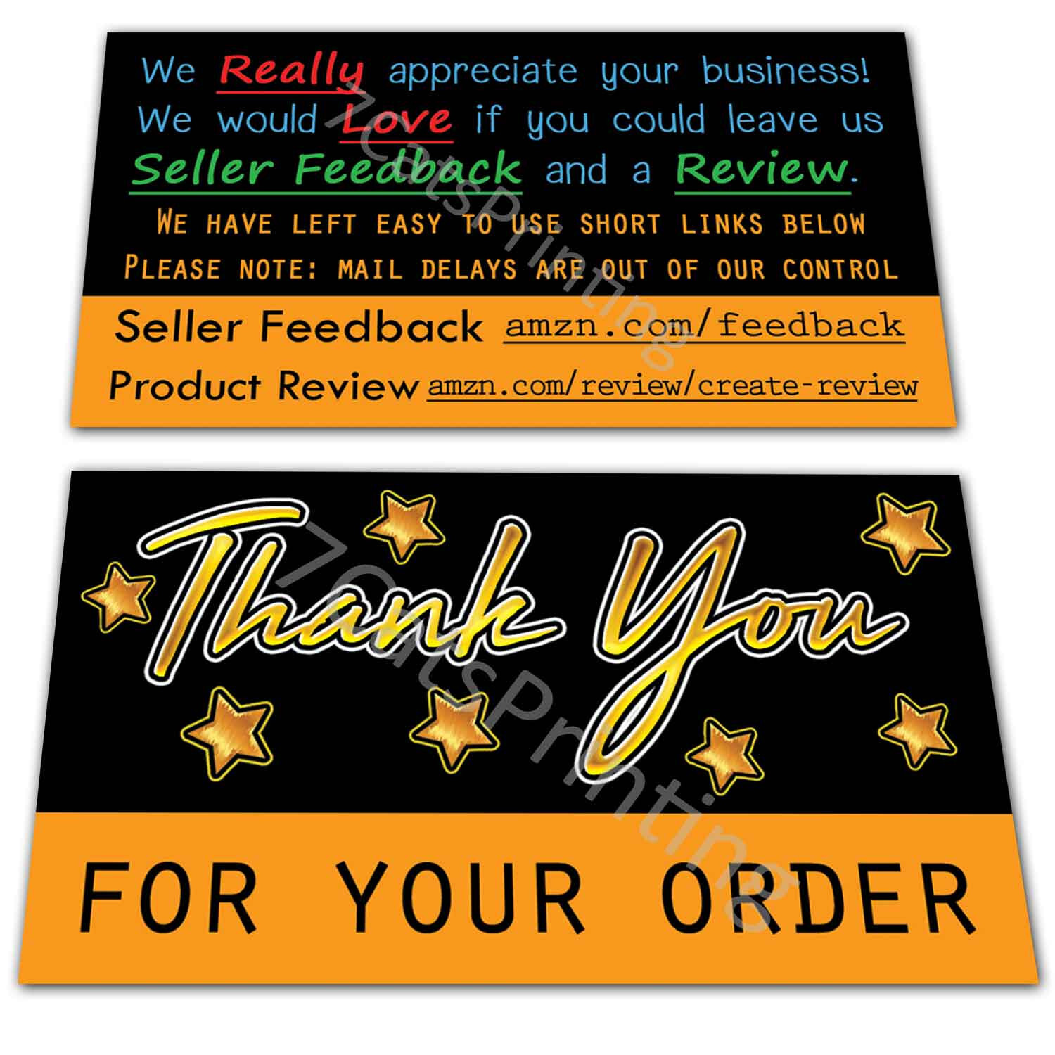 for Amazon Seller Thank You Cards Rating Product Review Request with