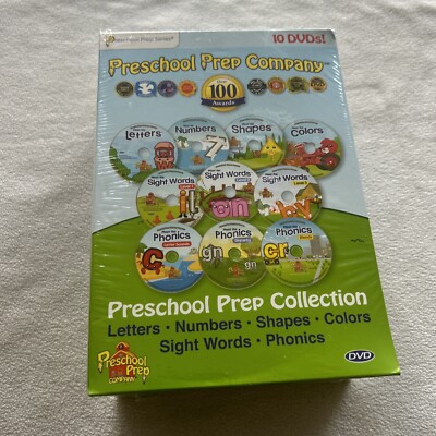 Preschool Prep Company 10 DVD Collection Letters Sight Words Shapes Numbers More