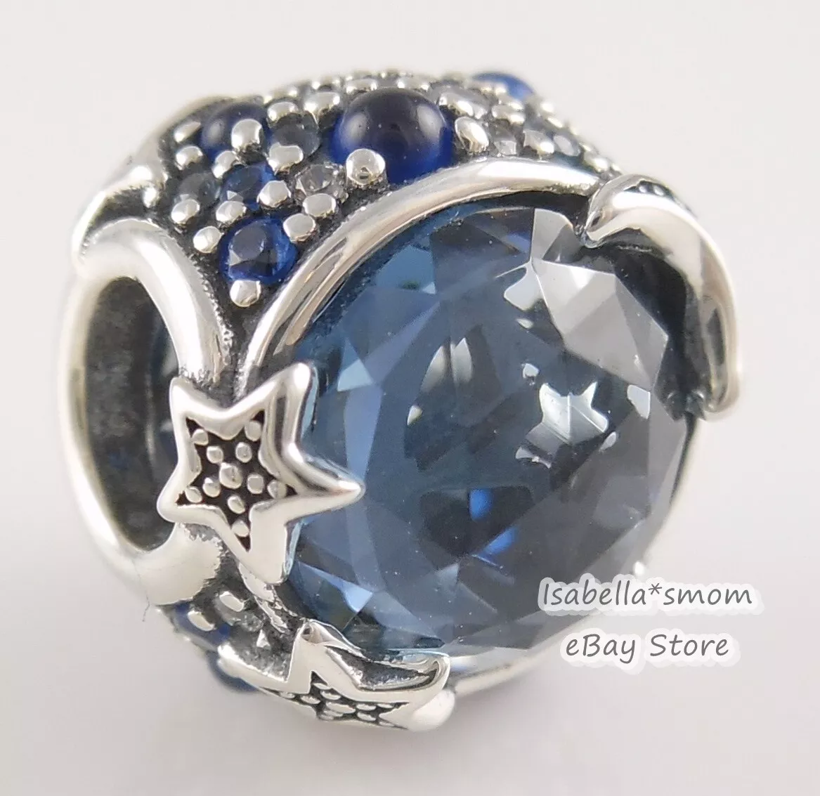 Pandora Celestial Blue Sparkling Moon Ring