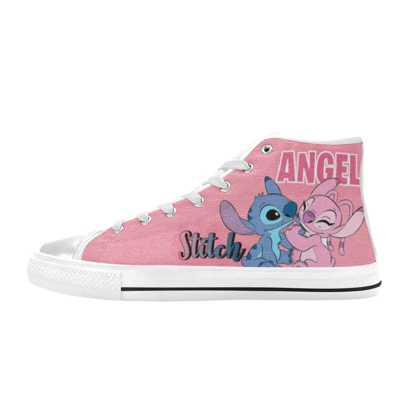 Stitch And Angel High Top Shoes Sneakers