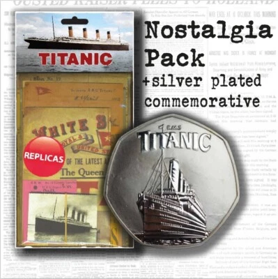 RMS Titanic Nostalgia Pack & Silver Commemorative Coin Set. White Star Line 1912