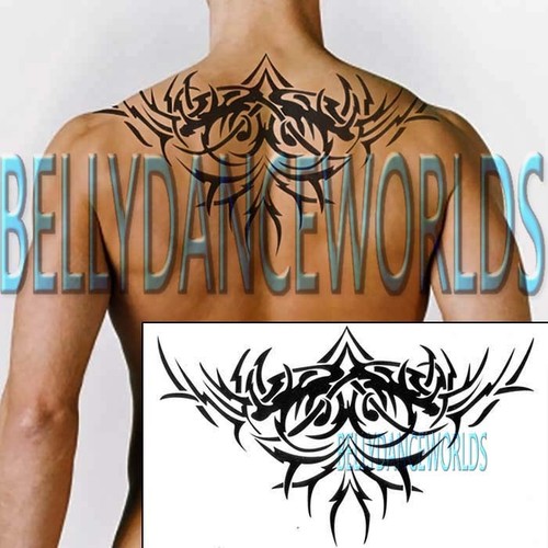 Large Tribal Totem Back Neck Shoulder Temporary Tattoo Man Men Body Art Sticker Ebay