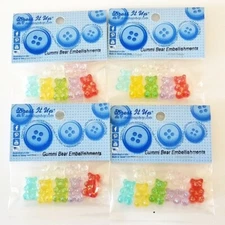 Dress It Up Gummi Bears Jesse James Embellishments Flat-Back Glue On - 4 Pks NEW