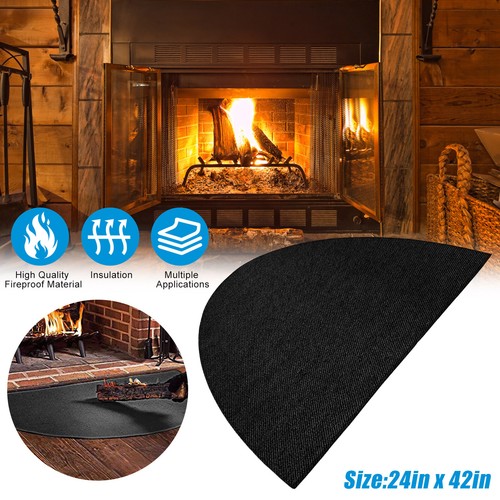 Fireproof Fireplace Hearth Rug Non Slip Protection Mat Floor Flame