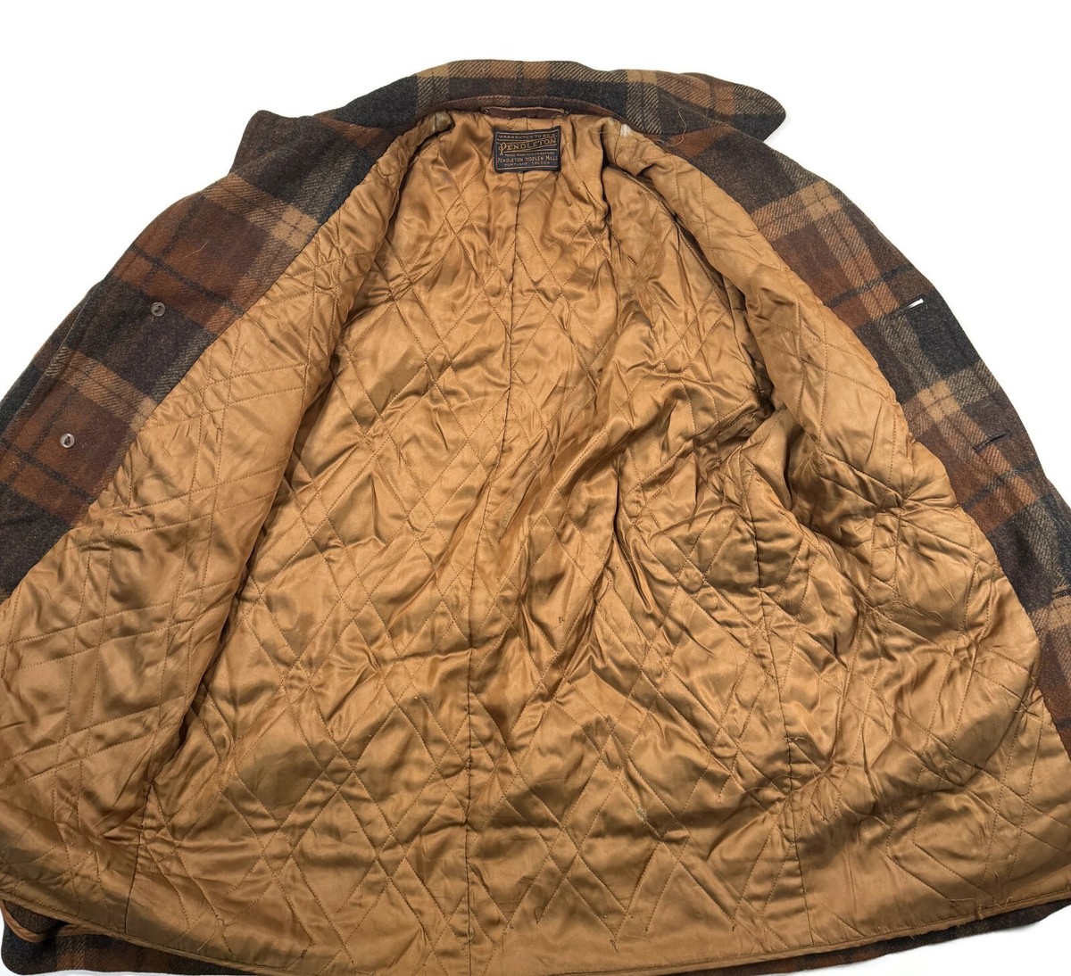 Vintage Pendleton Jacket Brown Plaid Wool USA 50s Chore Car
