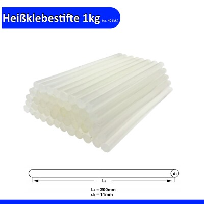 Heißklebestift Akku 2kg Heißklebestifte 11mm X 200mm – Transparente Klebepatronen Für Heißklebepistolen, Made In Germany Heißkleber Sticks - Foto 5