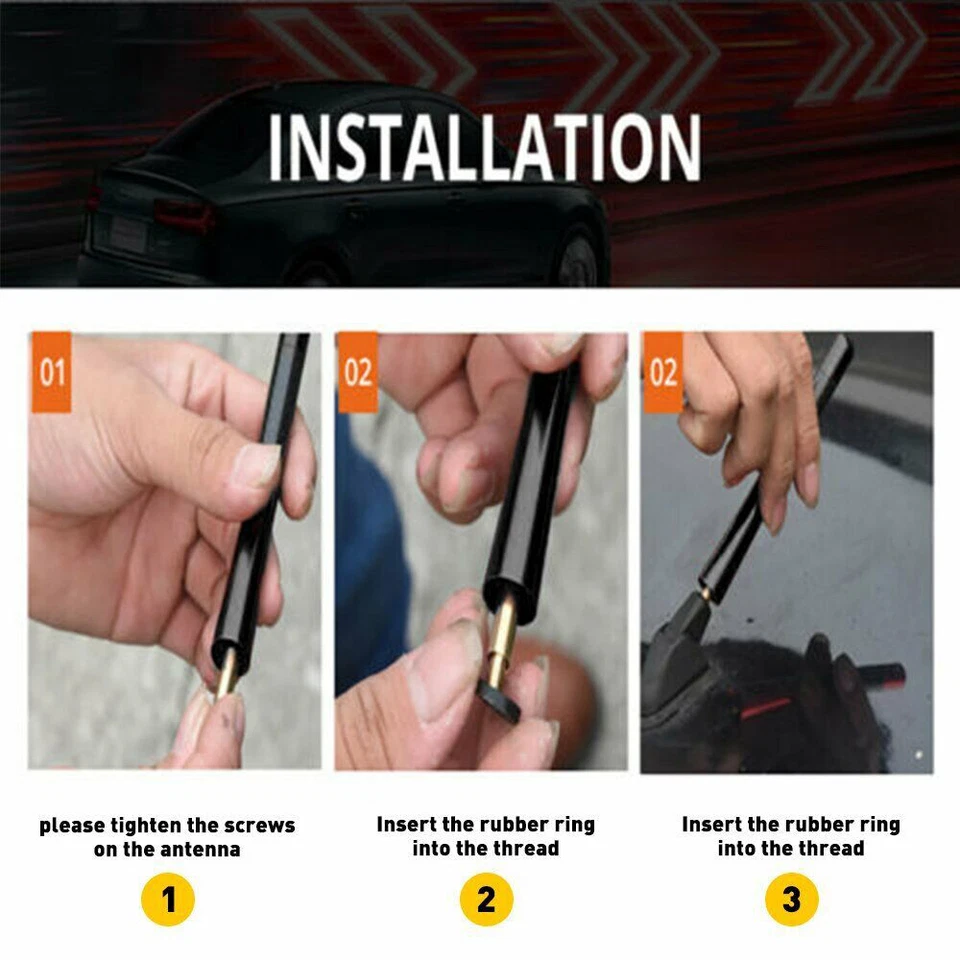 Para Nissan Cuerpo Duro D21 Carbono 3" Coche Antena Radio AM/FM Mástil Aéreo con Tornillos Foto 2 de 4