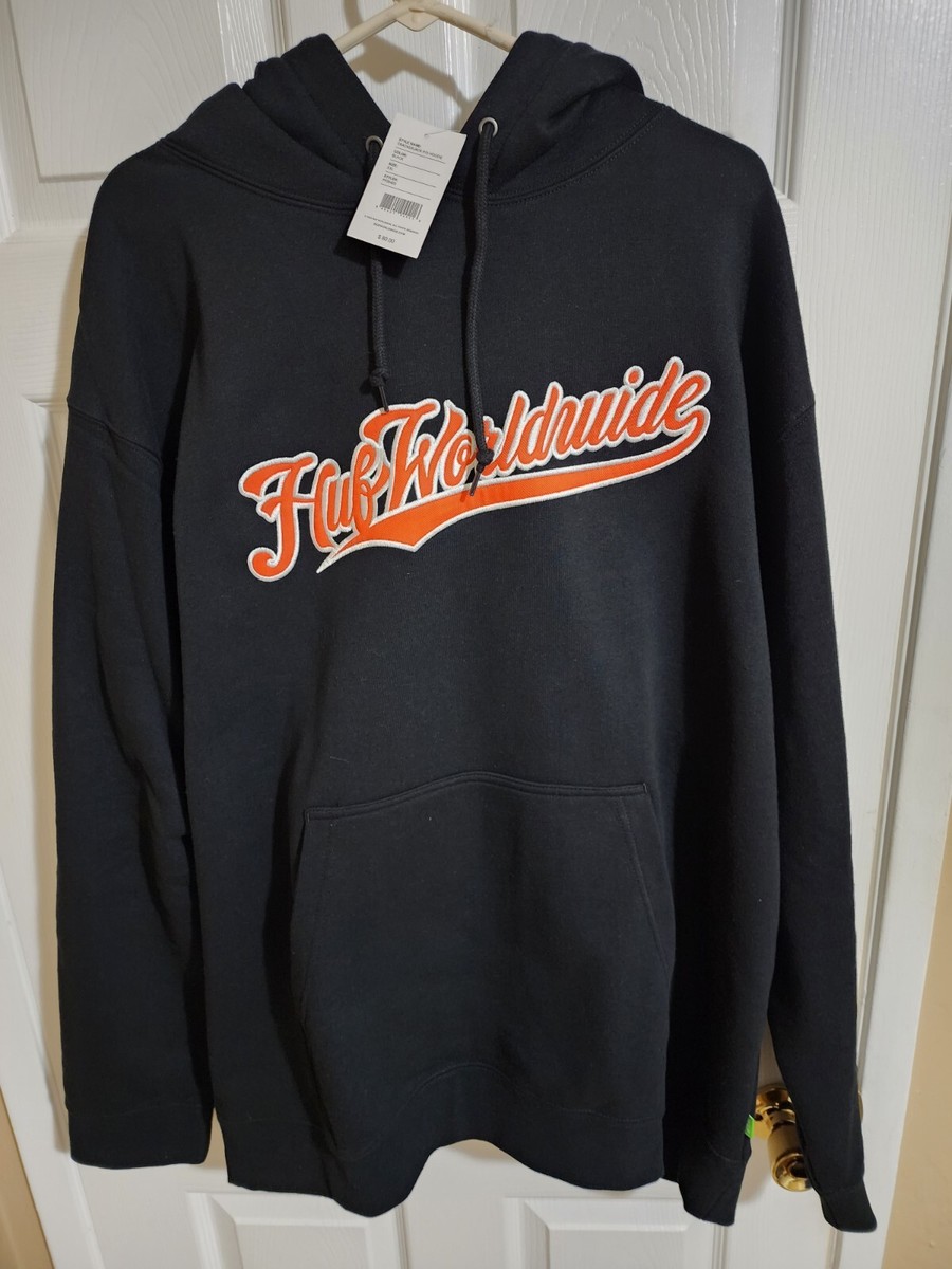 HUF CARJACK PULLOVER HOODIE MENS SIZE 2XL XXL BLACK ORANGE NWT NEW
