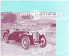 Mg Midget Tc Series Sports Car May 1946 Factory Uk Sales Brochure Repro