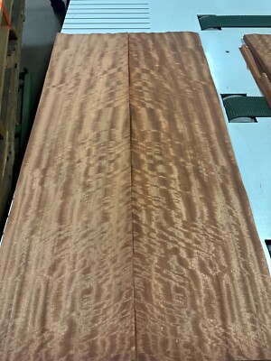 FIGURED Makore Raw Wood Veneer 2 sheets 46'' x 11'' 331E