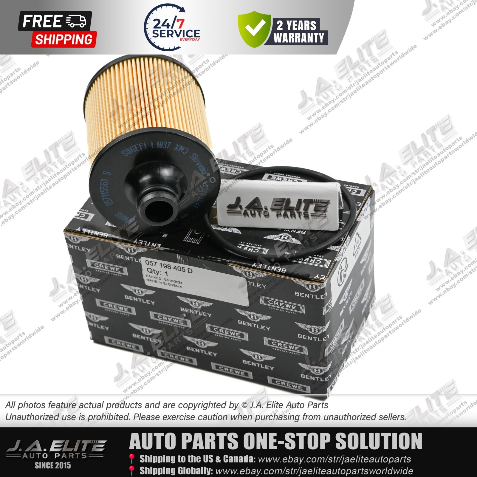 Genuine Oil Filter fits Bentley Bentayga Only Design, 057198405D