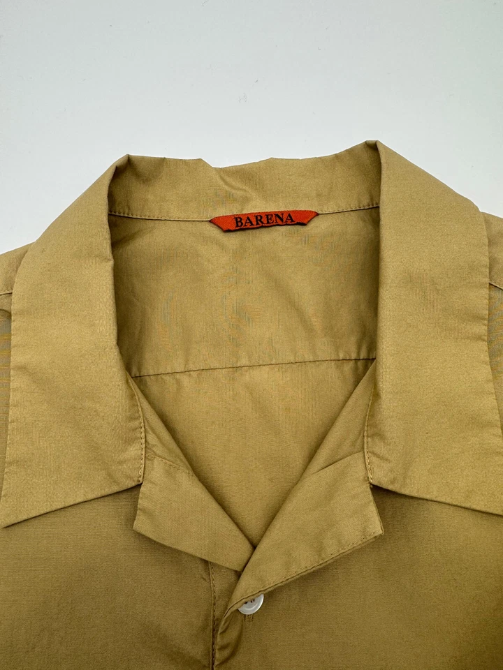 Camisa Barena Venezia Manga Corta Mostaza Pull Over 1/4 Abotonada - 48 Hombres Foto 4 de 4
