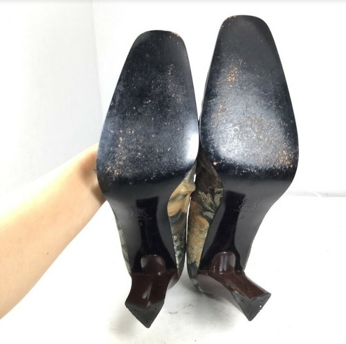 Proxy Women's Floral Heels Square Toe Shoes Green Multicolor Size 8 - Picture 7 of 9
