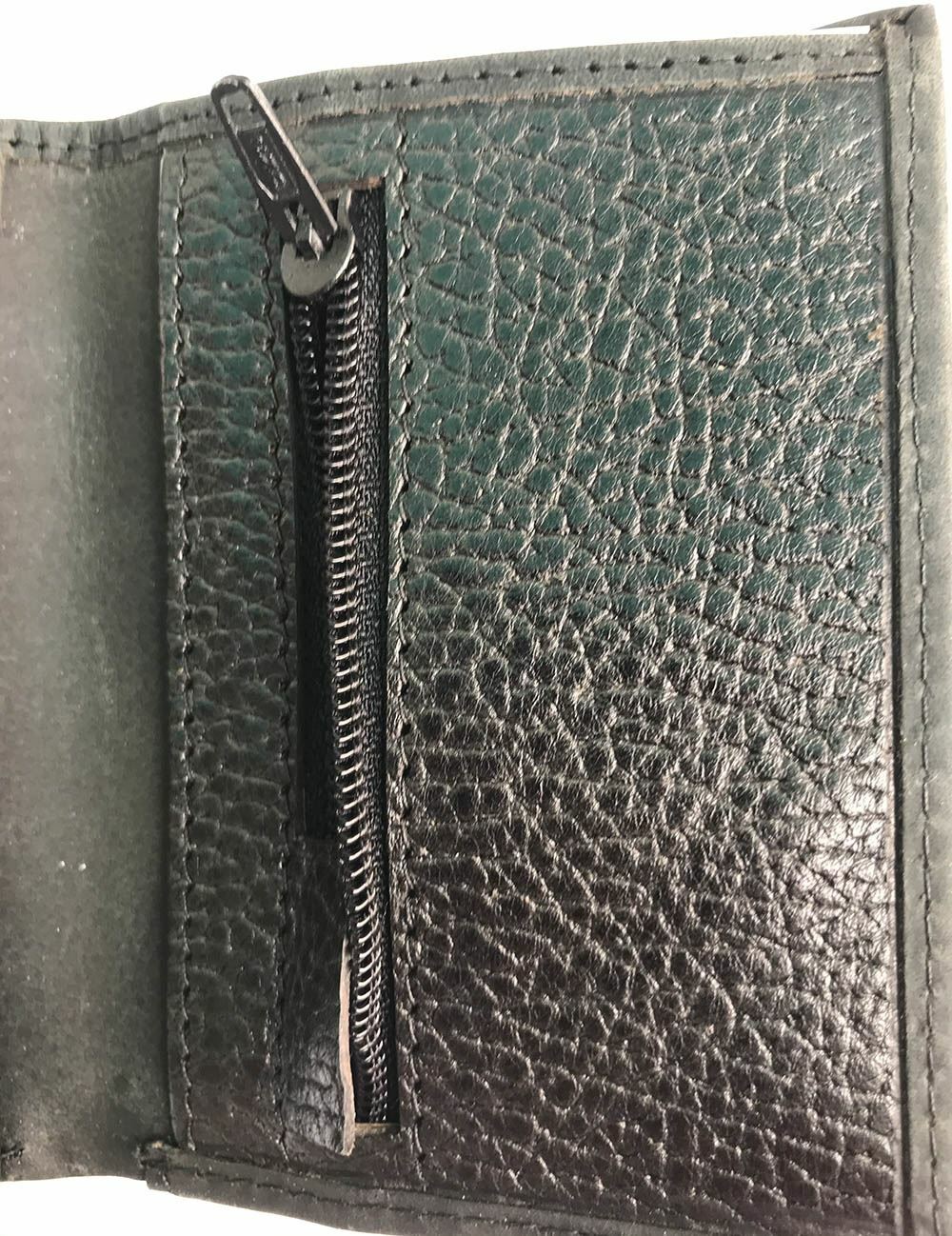 Black Leather Cowhide Trifold Wallet eBay