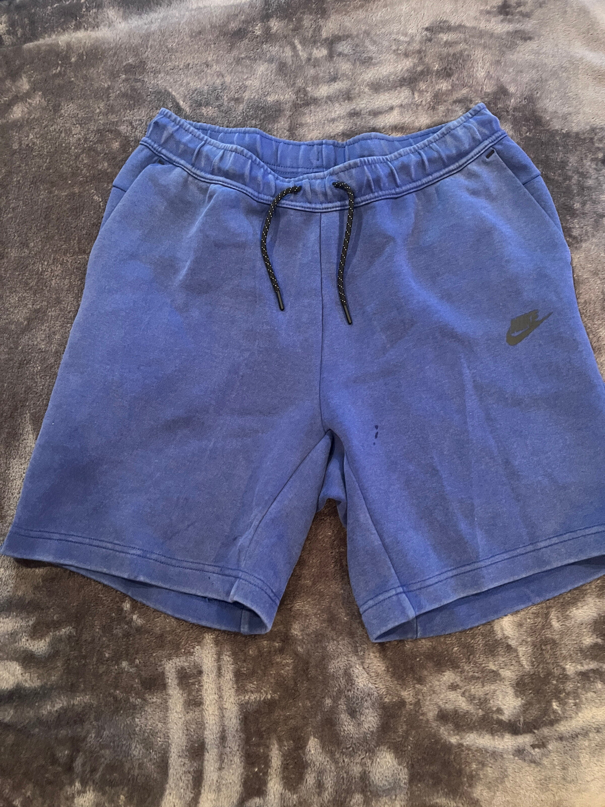 Nike Sportswear Men’s Washed Tech Fleece Shorts Blue … Gem