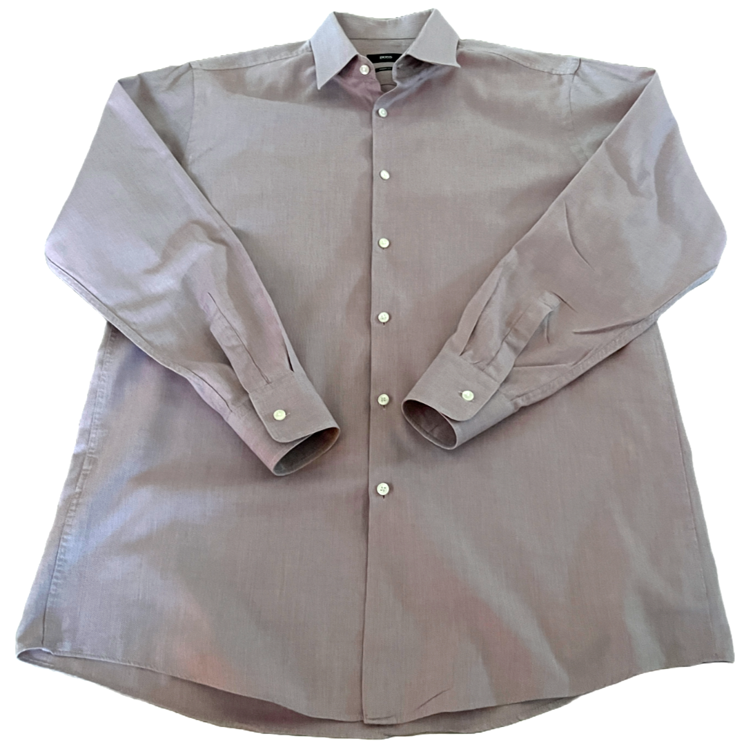 Hugo Boss Sharp Fit Men's Mauve Dress Shirt 16 32/33 Long Sleeve Button Down Hugo Boss Sharp Fit Men's Mauve Dress Shirt 16 32/33 Long Sleeve Button Down