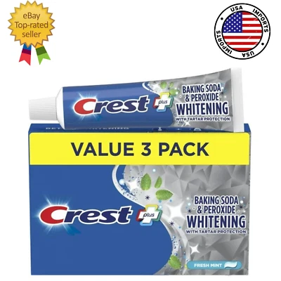 Crest Baking Soda and Peroxide Whitening Fresh Mint Toothpaste 161g - 3 PACK