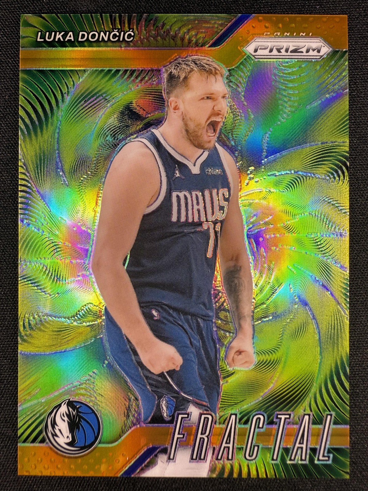 2024-25 Panini Prizm #4 Luka Doncic Fractal Orange Prizm /49