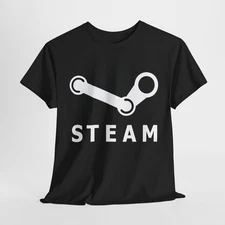 STEAM PC Gaming Logo T-Shirt PC Gamer Tee S-5XL