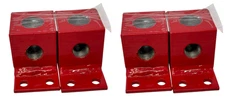 Lot of 4 – AME10178 Threaded Mounting Blocks w/ Base – Red – NOS
