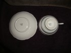 Grosvenor fine bone china England white with silver painted trim tea cup/saucer — photo 4