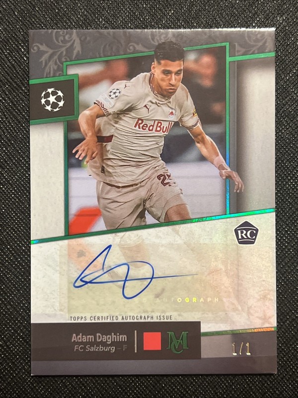 ADAM DAGHIM - #1/1 (ONE OF ONE) AUTOGRAPH ROOKIE EMERALD - 2024-25 MUSEUM UEFA