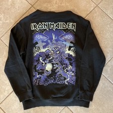 Iron Maiden Mens Small Glow-In-The-Dark Black Hoodie Relaxed Fit H M Pullover