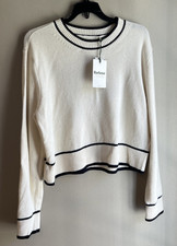 Barbour women's Rochelle Ivory Crewneck wool blend Sweater -size 10 -retail 150