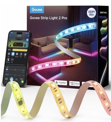 Govee RGBIC Strip Light 2 Pro with Matter, 32.8ft Wi-Fi LED Lights New- Open Box