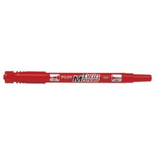Pilot Permanent Pen Twin Marker Fine Tip Red 10 Pieces