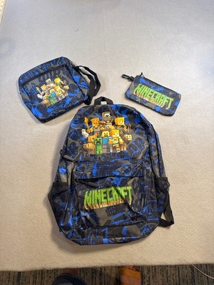 Minecraft Kids 3-Piece Backpack, Crossbody Bag, and Pencil Case Set