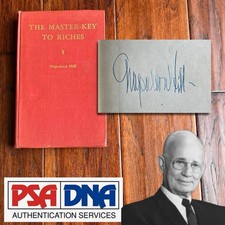 NAPOLEON HILL * PSA * Autograph Master Key to Riches 1st Edition Book SIGNED