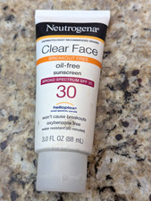 Neutrogena Clear Face Liquid SPF 30 Sunscreen Lotion 3 fl oz exp: 11/2028