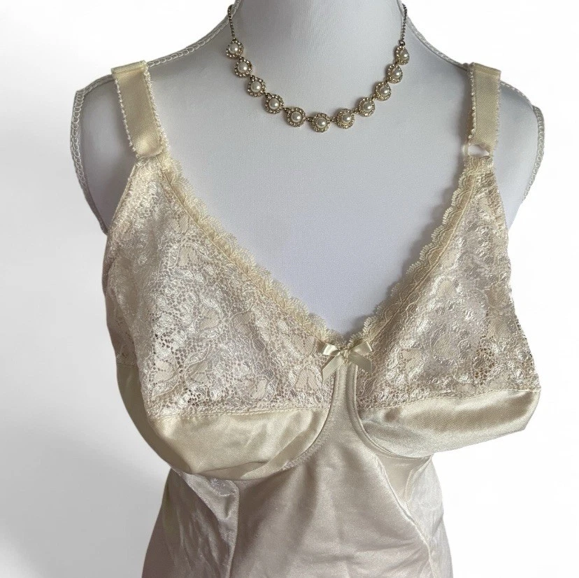 Va Bien 40C 裸体压缩塑身衣花边减去触摸复古女式紧身衣 — 第 2/4 张图片