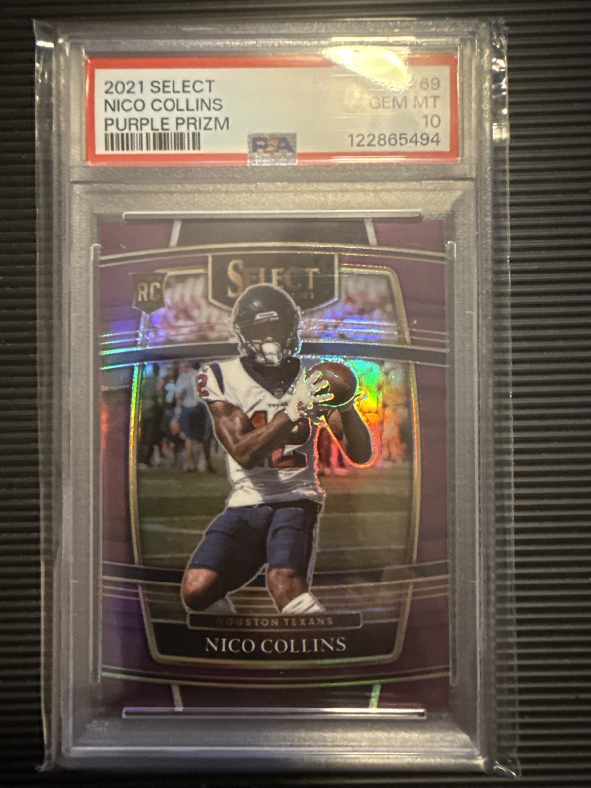 2021 Panini Select Concourse Purple Prizm /75 Nico Collins #69 Rookie RC