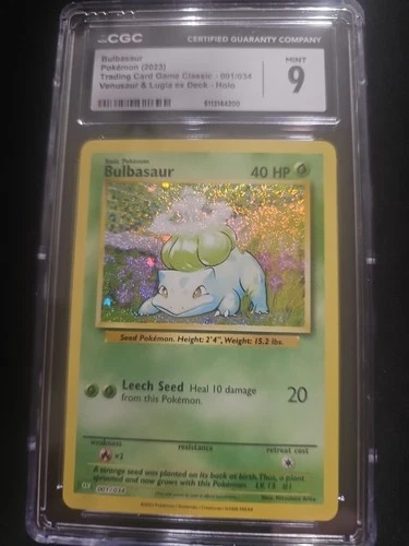 CGC Mint 9 Bulbasaur #001/034 (2023) Venusaur & Lugia Ex Deck Holo Slab