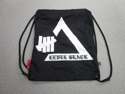 Undefeated UACTP Level Black Drawstring Bag Backpack Black 100% Cotton Cinch
