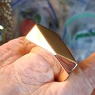 Modernist Geometric Unisex Ring Architectural High-Polished Golden Finish SZ 9 — photo 2