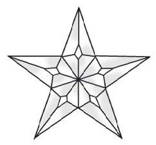 Stained Glass Supplies 1-5 Piece Large Texas Star Bevel Cluster Ec227