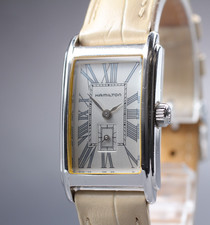 Near MINT Hamilton Ardmore 6267 18mm Quartz Small Second Roman Dial Tank Women's