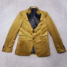 Giacca uomo Zara 38 giallo senape velluto smoking smoking blazer cena sigaro